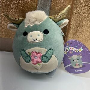 Squishmallows Armie Plush - Mint Green and Cream